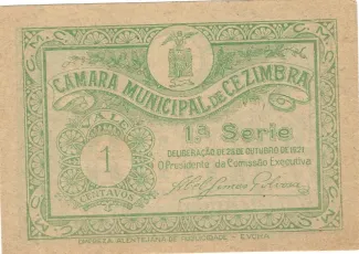 Setbal, District of 1 Centavo, 1921 obverse