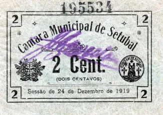 Setbal, District of 2 Centavos, 1919 obverse