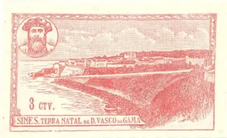 Setbal, District of 3 Centavos, 1922 reverse