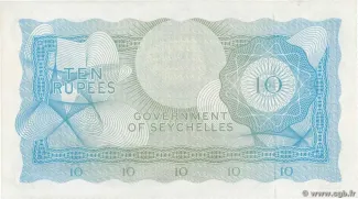 Seychelles 10 Rupees, 1968-1974 reverse