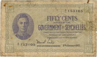 Seychelles 50 Cents - George VI, 1951 image