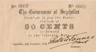 Seychelles 50 Cents, 1919 image