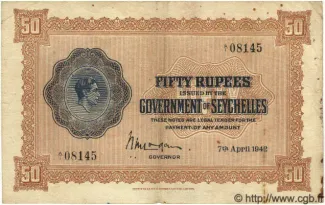 Seychelles 50 Rupees - George VI, 1942 image