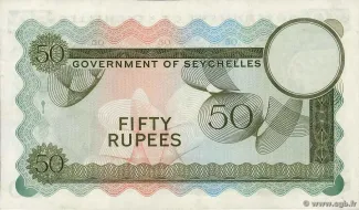 Seychelles 50 Rupees, 1968-1973 reverse