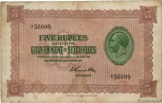 Seychelles 5 Rupees - George V, 1936 image