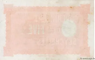 Seychelles 5 Rupees - George VI, 1942 reverse