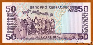 Sierra Leone 50 Leones, 1988-1989 reverse