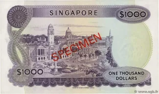Singapore 1.000 Dollars, 1967-1975 reverse