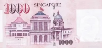 Singapore 1.000 Dollars, 2009-2019 reverse