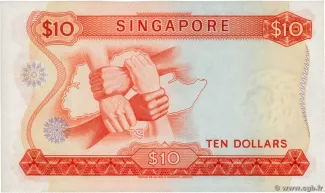 Singapore 10 Dollars, 1967-1973 reverse