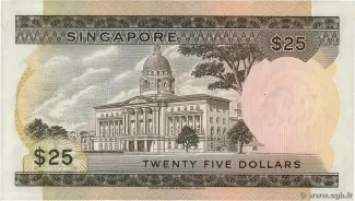 Singapore 25 Dollars, 1972 reverse
