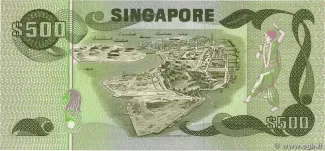 Singapore 500 Dollars, 1977 reverse