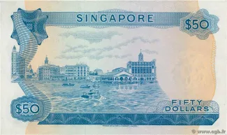 Singapore 50 Dollars, 1967-1973 reverse