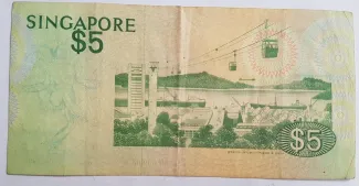 Singapore 5 Dollars, 1976 reverse
