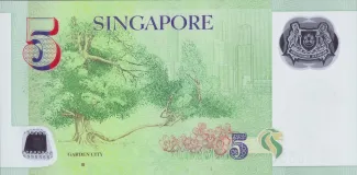 Singapore 5 Dollars, 2007-2024 reverse