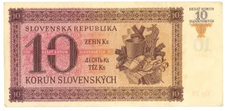 Slovakia 10 Korun, 1943 reverse