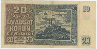 Slovakia 20 Korun, 1939 reverse