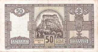 Slovakia 50 Korun, 1940 reverse