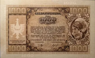 Slovenia 1.000 Lira, 1944 reverse