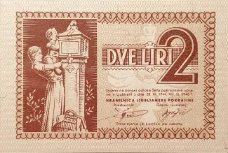 Slovenia 2 Lire, 1944 image