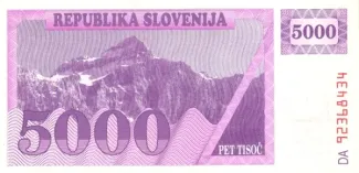 Slovenia 5.000 Tolarjev, 1992 image