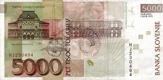 Slovenia 5.000 Tolarjev, 1993 reverse