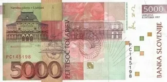 Slovenia 5.000 Tolarjev, 1997-2000 reverse