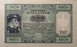 Slovenia 500 Lira, 1944 image