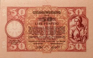 Slovenia 50 Lira, 1944 reverse
