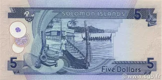 Solomon Islands 5 Dollars, 1986 reverse
