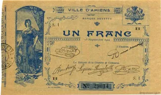 Somme, Department of 1 Franc, 1914 image