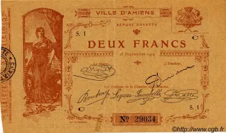 Somme, Department of 2 Francs, 1914 image
