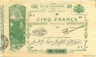 Somme, Department of 5 Francs, 1914 image