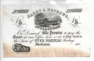 South Africa (pre-Union) 5 Pounds, 1850-1859 obverse