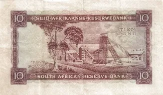 South Africa 10 Pounds, 1952-1958 reverse