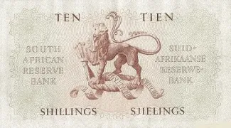 South Africa 10 Shillings, 1948-1959 reverse