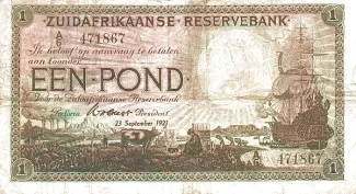 South Africa 1 Pound, 1921-1922 reverse