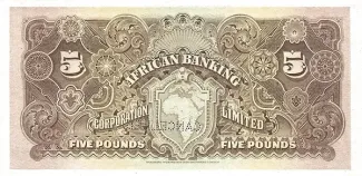 South Africa 5 Pounds, 1910-1919 reverse