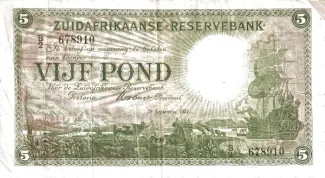 South Africa 5 Pounds, 1921-1922 reverse
