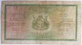 South Africa 5 Pounds, 1929-1947 reverse