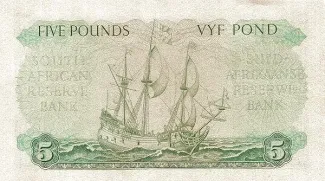 South Africa 5 Pounds, 1948-1949 reverse