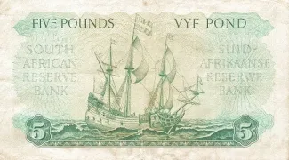 South Africa 5 Pounds, 1950-1959 reverse