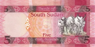 South Sudan 5 Pounds, 2015 reverse