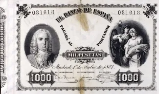 Spain 1.000 Pesetas, 1884 obverse