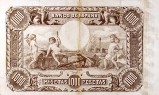 Spain 1.000 Pesetas, 1886 reverse