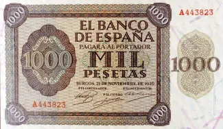 Spain 1.000 Pesetas, 1936 obverse