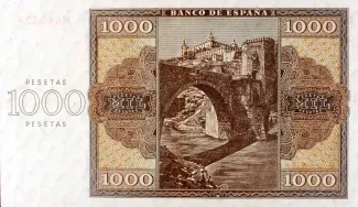 Spain 1.000 Pesetas, 1936 reverse