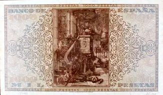 Spain 1.000 Pesetas, 1938 reverse