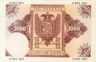 Spain 1.000 Pesetas, 1940 reverse