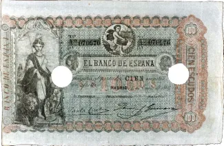 Spain 100 Escudos, 1866 obverse